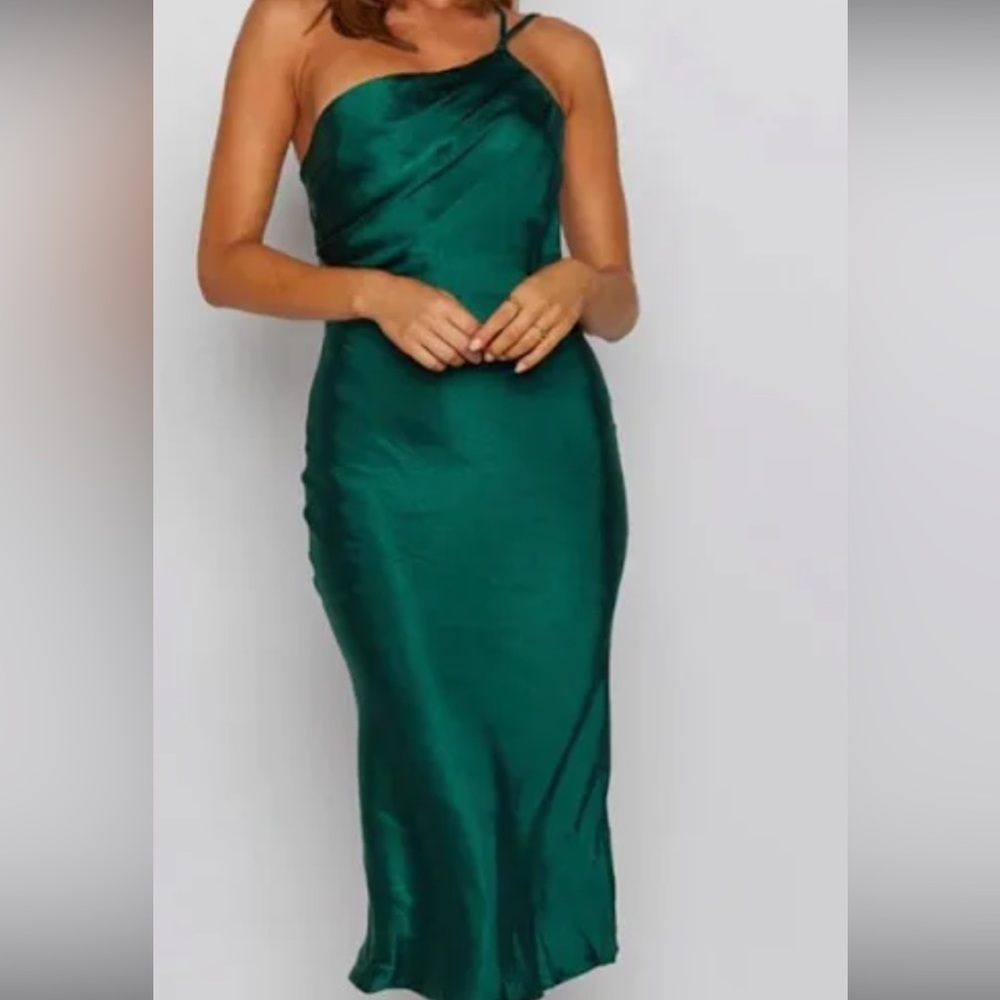 Brand New Green Satin Dress